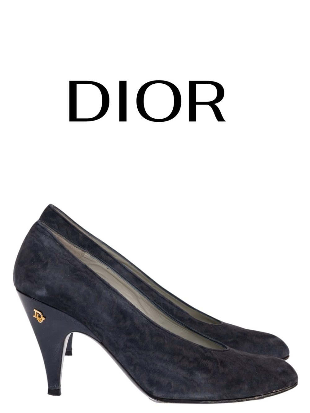 Christian Dior Souliers vintage white kitten chunk heels pink & purple bow